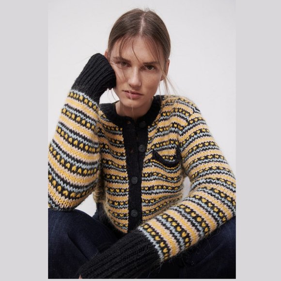 Zara Sweaters - ZARA Knit Jacquard Jacket
